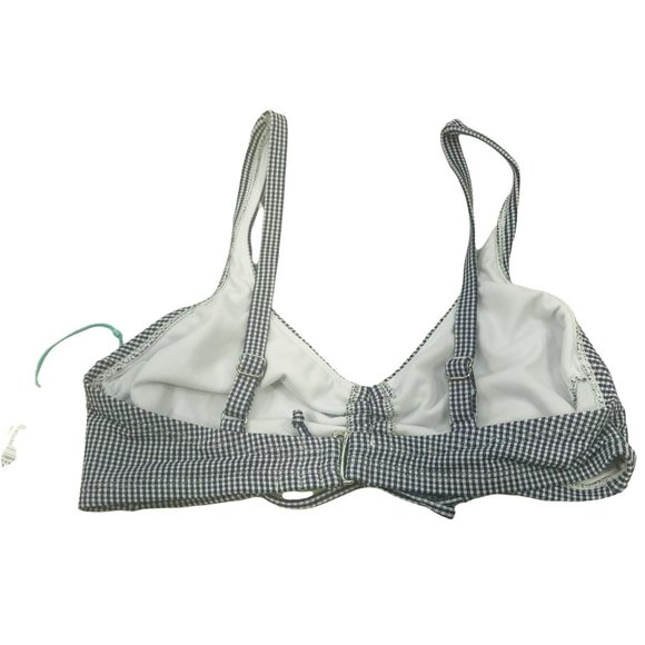 Kona Sol Women's Size Small 4-6 Gingham Cinch Front Bikini Swim Top MISSING PADS - Picture 2 of 11